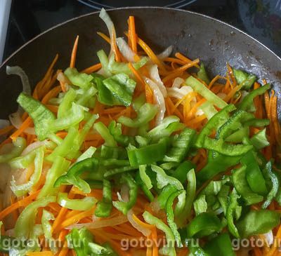 Закуска из жареных баклажанов с морковью и сладким перцем в кисло-сладком маринаде Закуска из жареных баклажанов с морковью и сладким перцем в кисло-сладком маринаде