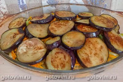 Закуска из жареных баклажанов с морковью и сладким перцем в кисло-сладком маринаде Закуска из жареных баклажанов с морковью и сладким перцем в кисло-сладком маринаде
