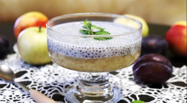 Чиа-пудинг с печёным медовым яблоком, пошаговый рецепт с фото Чиа-пудинг с печёным медовым яблоком, пошаговый рецепт с фото