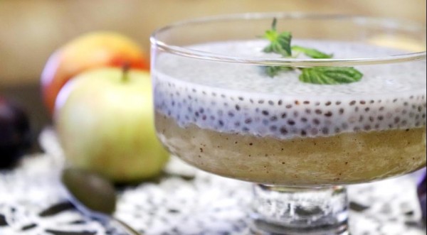 Чиа-пудинг с печёным медовым яблоком, пошаговый рецепт с фото Чиа-пудинг с печёным медовым яблоком, пошаговый рецепт с фото