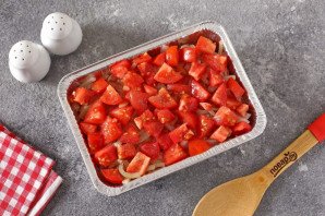 Горбуша с баклажанами