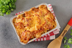 Горбуша с баклажанами в духовке