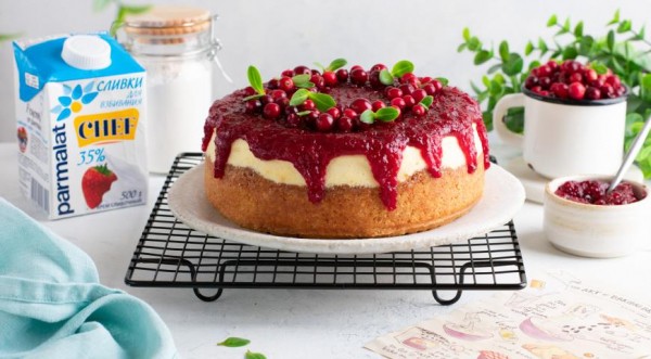 Клюквенный чизкейк, пошаговый рецепт с фото