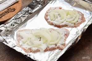 Мясо по-французски в фольге с грибами Мясо по-французски в фольге с грибами