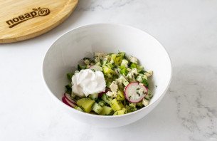 Окрошка на розовом квасе