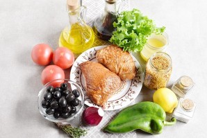 Салат с копченым окорочком