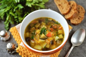 Суп с чечевицей и баклажанами Суп с чечевицей и баклажанами