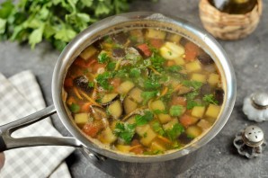 Суп с чечевицей и баклажанами Суп с чечевицей и баклажанами