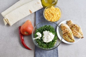 Закуска из лаваша с курицей