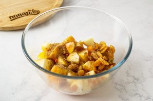 Запеченная тыква с яблоками