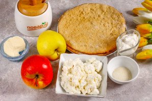 Карамельный торт "Яблоки на снегу"