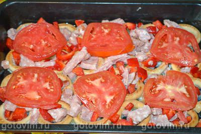 Ленивая «пицца» из сушек с колбасой и сыром