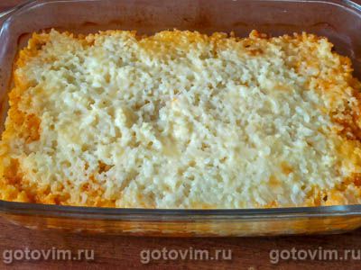 Пастуший пирог с мясным фаршем и рисом