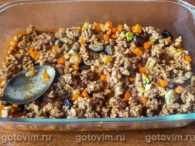 Пастуший пирог с мясным фаршем и рисом
