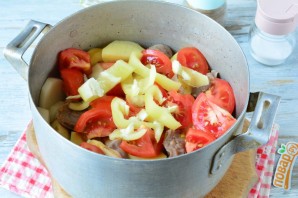 Рагу из желудочков с баклажанами