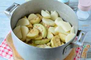 Рагу из желудочков с баклажанами