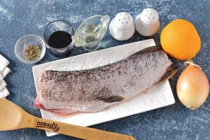 Щука с апельсинами в духовке