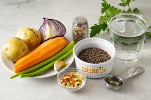 Суп из коричневой чечевицы