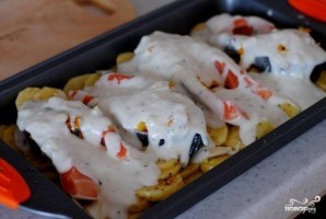 Запеченная форель под чесночным соусом Запеченная форель под чесночным соусом