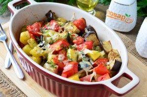 Баклажаны с картошкой в духовке