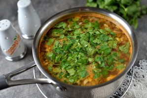 Фасолевый суп с кинзой Фасолевый суп с кинзой