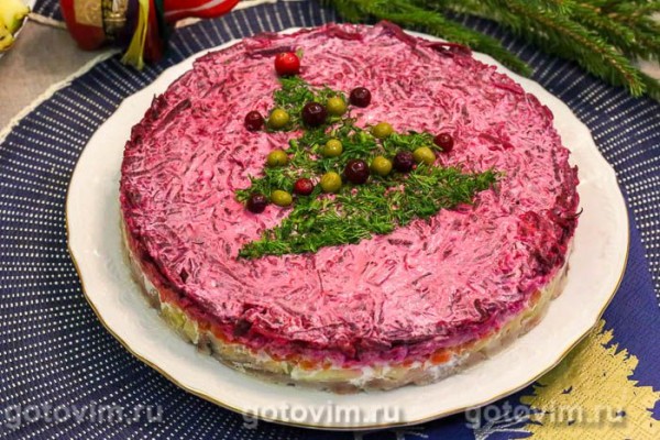 Копченая скумбрия под шубой