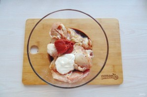 Курица с картофелем и тыквой в духовке