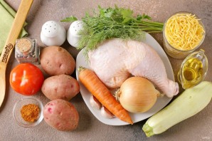 Куриный суп с цукини