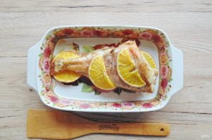 Окунь с апельсином в духовке