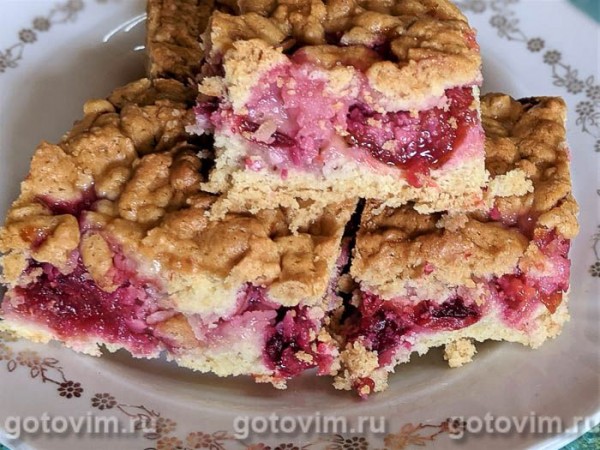 Песочный пирог со сливами под ореховым штрейзелем Песочный пирог со сливами под ореховым штрейзелем