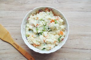 Рисовая запеканка с брокколи в духовке