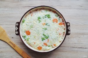 Рисовая запеканка с брокколи в духовке