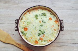 Рисовая запеканка с брокколи в духовке