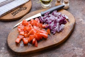 Салат с мидиями и баклажанами