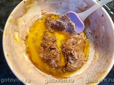 Шоколадный кекс с миндалем и кремом ганаш Шоколадный кекс с миндалем и кремом ганаш