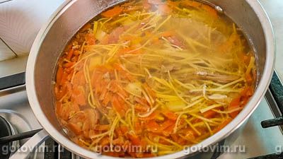 Суп с лапшой из листов для лазаньи Суп с лапшой из листов для лазаньи