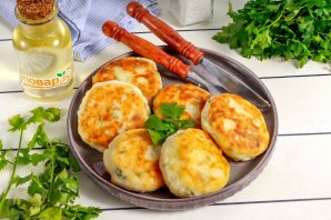 Сырники с кинзой
