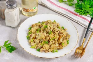 Баклажаны с грибным кубиком и яйцом