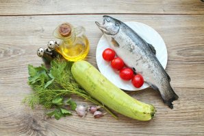 Форель с кабачками в духовке