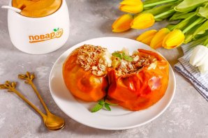 Яблоки запеченные с овсянкой и корицей