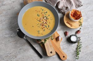 Крем-суп из тыквы с беконом