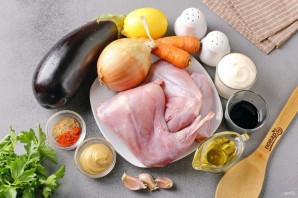 Кролик с баклажанами в духовке