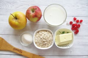 Овсяная каша с карамелизированными яблоками