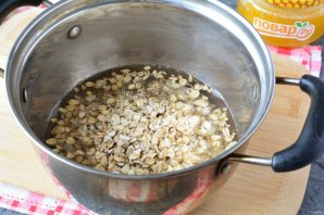 Овсяная каша с медом и яблоками