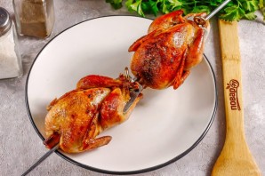 Перепела на вертеле в духовке