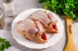 Перепела на вертеле в духовке