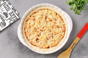 Пицца с сёмгой и креветками