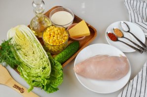 Рецепт салата с пекинской капустой и курицей