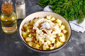 Салат из языка и сельдерея