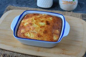 Творожная запеканка с яблоками без муки
